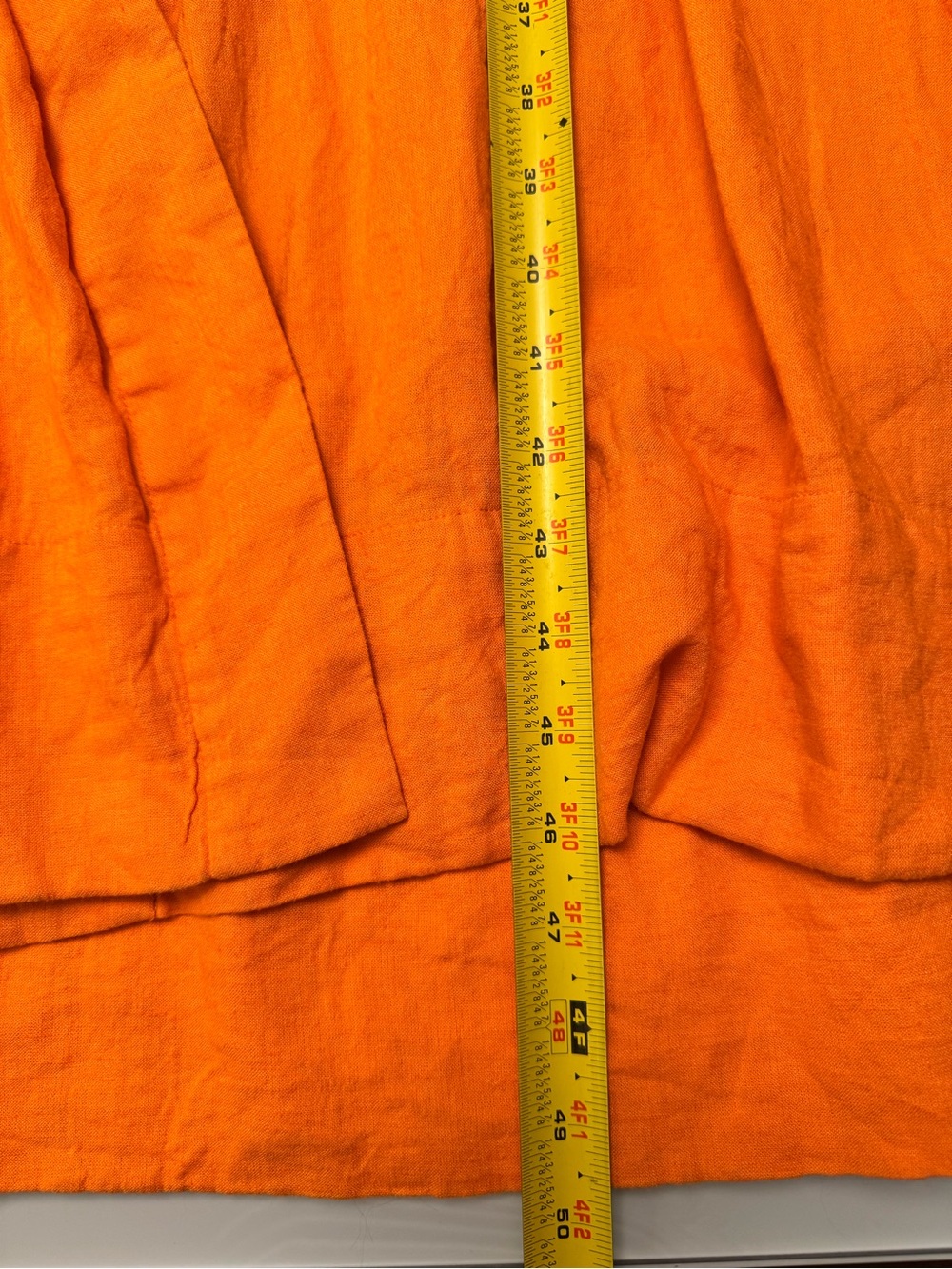 By Anthropologie Reneé Flutter-Sleeve Orange Linen Button-Front Midi Dress - XL - Picture 6 of 10